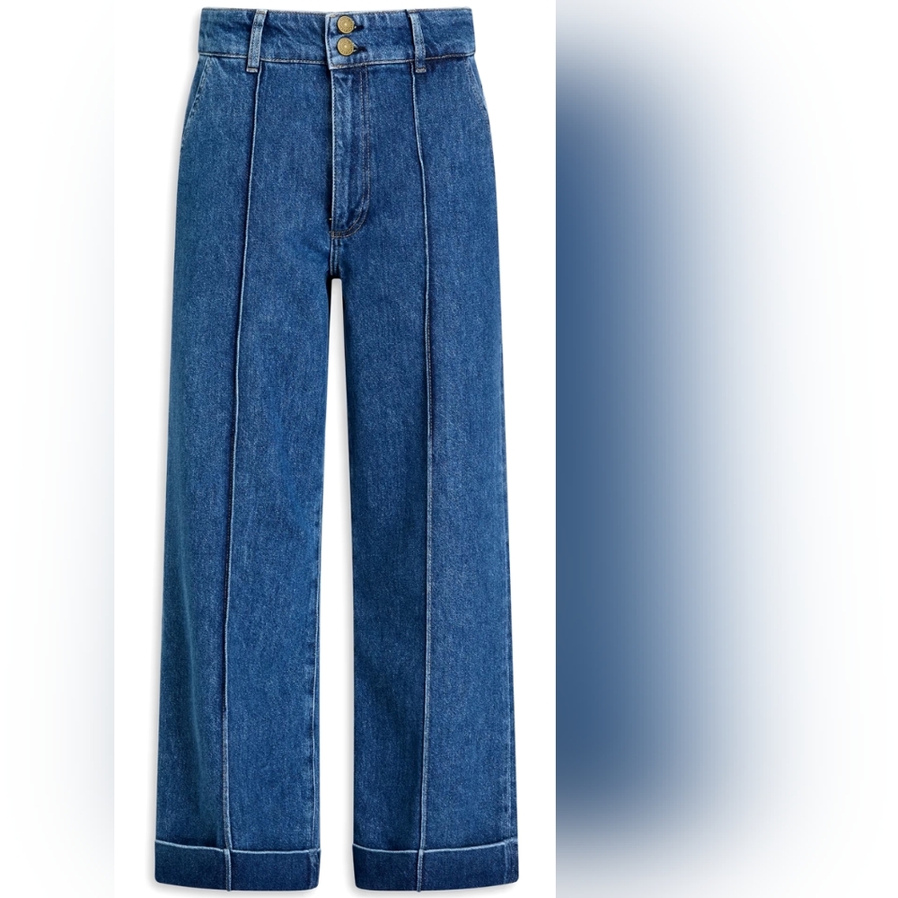 NWT Frame 70s Cuffed Crop Seamed Pants